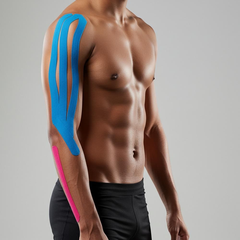 Rolla Téip Kinesiology do Thacaíocht Muscle & Cobhsaíocht Chomhpháirteach | Téip Spóirt Cadás Leaisteacha Breathable